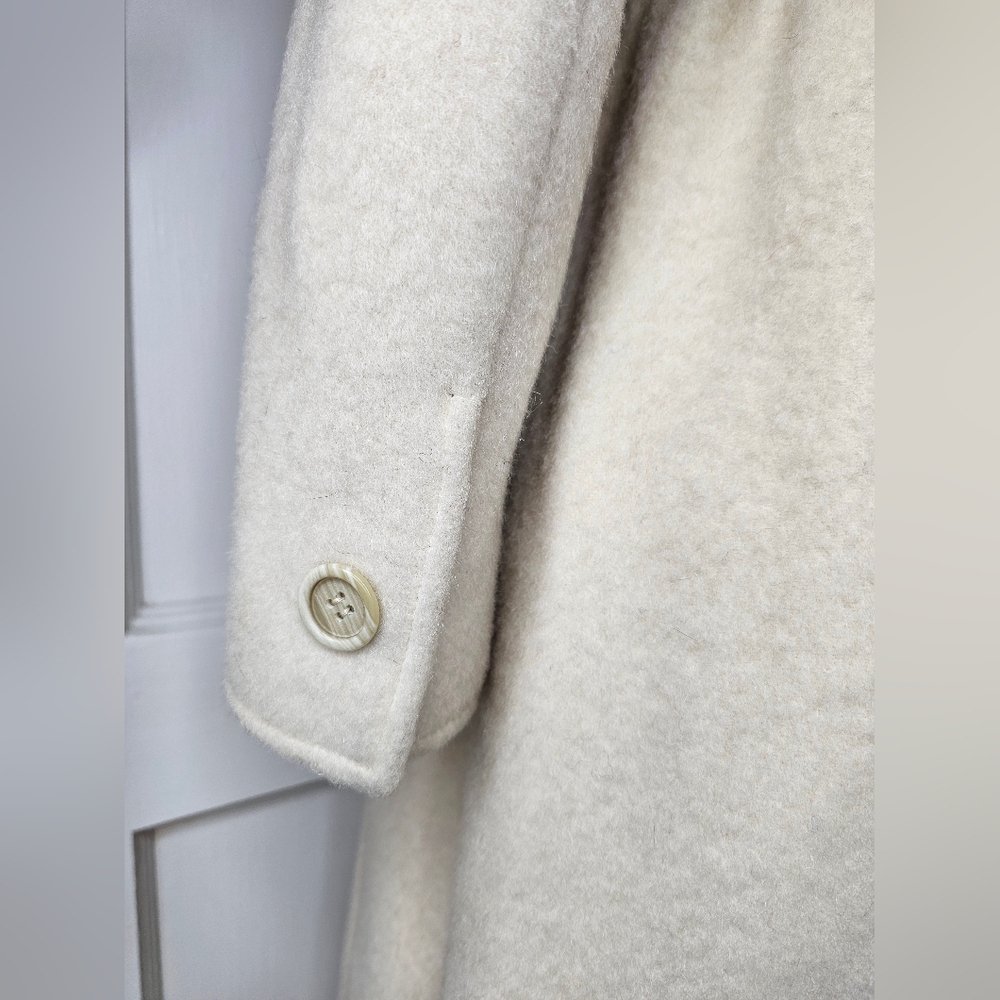 VTG 70s Pierre Cardin Princess-Cut Coat with Fox Fur Collar - Picture 10 of 16